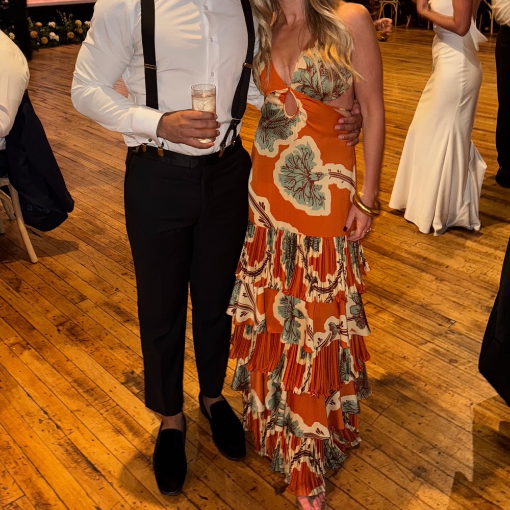 Orange Floral Maxi Dress